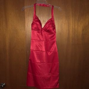 DOTS Red Satin Finish Mini Dress